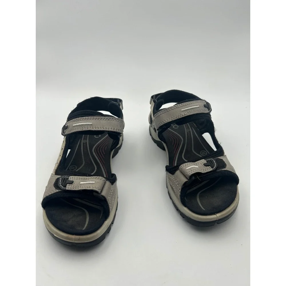 ECCO Receptor Technology Mens Grey Black Athletic Hiking Sandals Size 38‎